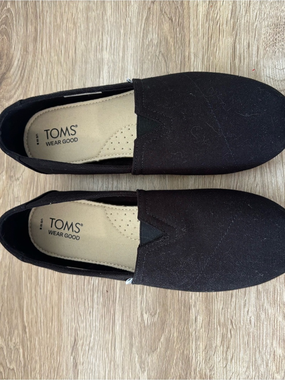 TOMS Classic Alpargata Black Canvas Slip On Shoes Women’s 8 - Picture 4 of 6